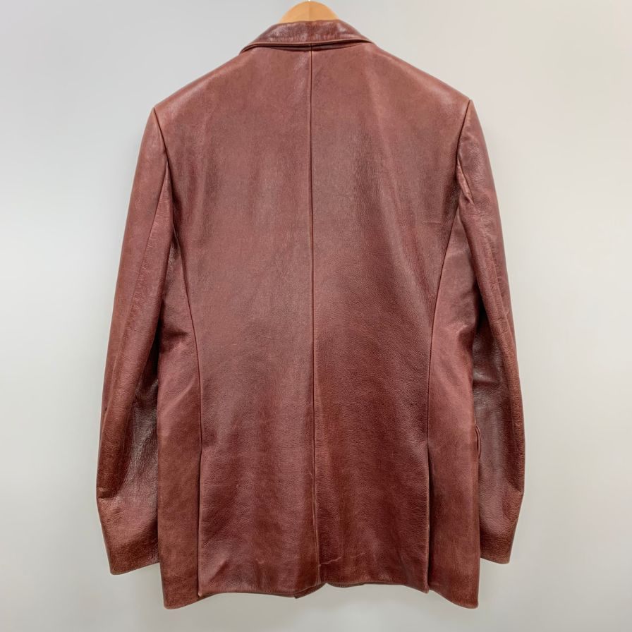 中古◆シーブリュームス レザージャケット ハーフコート 3B シングル 牛皮 サイズ38 レッド系 C.brumes 【AFG1】