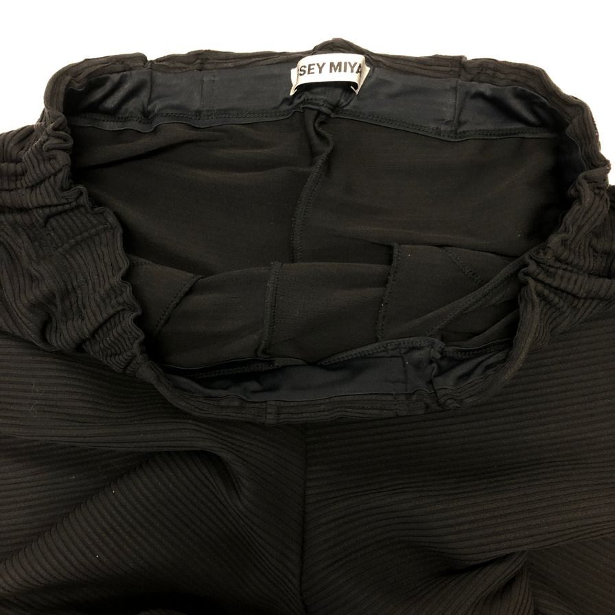 イッセイミヤケ レディース プリーツ パンツ ウエストゴム IM81KF035 サイズ2 レディース ブラック ISSEY MIYAKE 【AFB40】