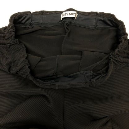 イッセイミヤケ レディース プリーツ パンツ ウエストゴム IM81KF035 サイズ2 レディース ブラック ISSEY MIYAKE 【AFB40】
