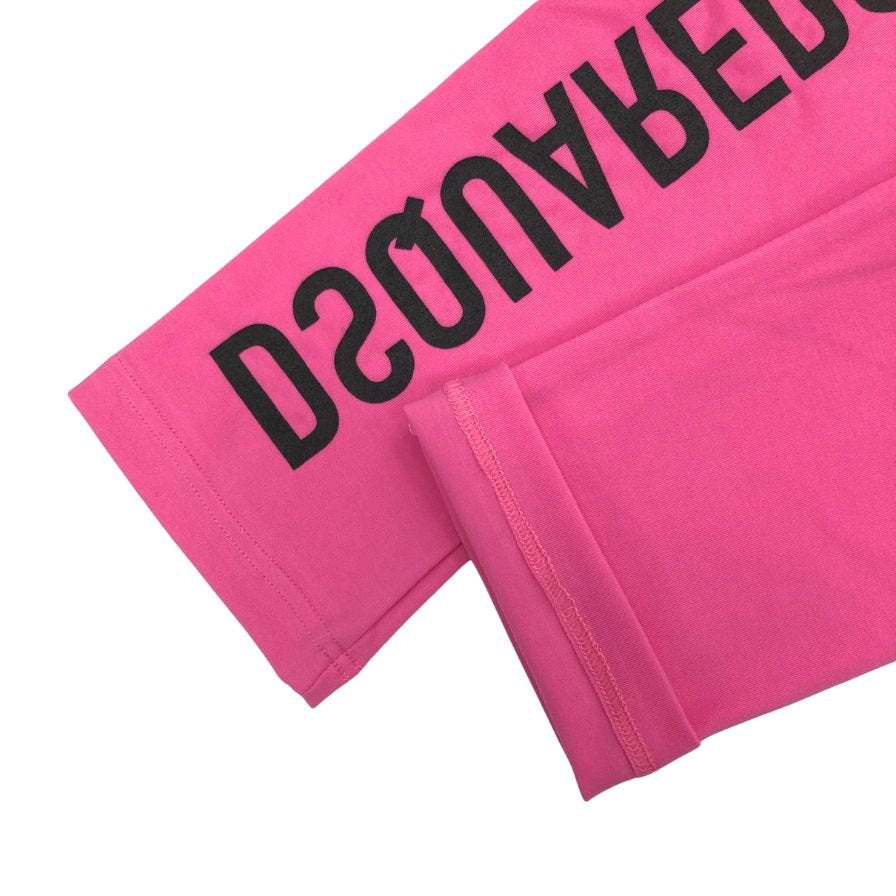 ディースクエアード レギンス スパッツ 裾ロゴ レディース サイズS ピンク DSQUARED2 【AFB25】