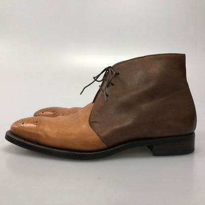 シェットランドフォックス チャッカブーツ 3076 コンビ グラスゴーシリーズ  ブラウン メンズ サイズUK7 SHETLANDFOX 約25.5cm【AFD3】