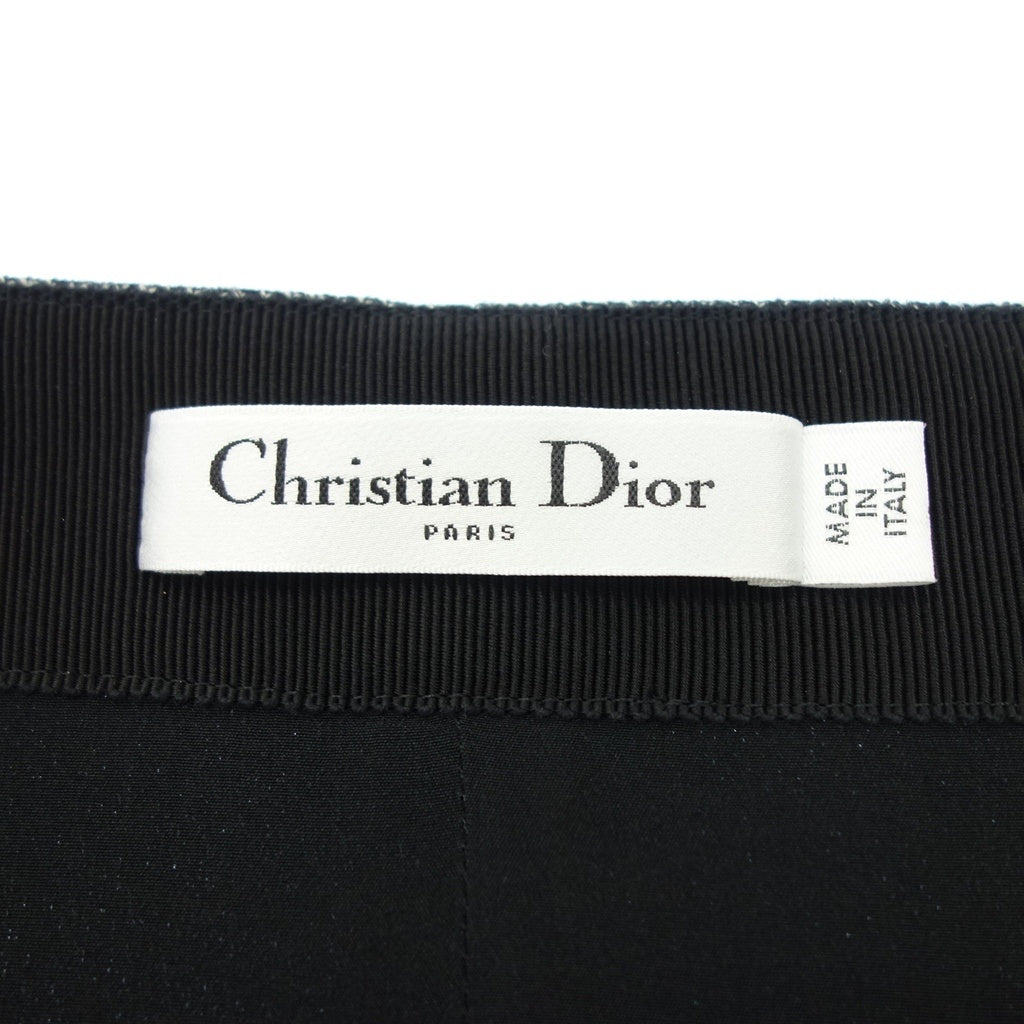美品◆クリスチャンディオール タイトスカート ツイード ラムウール レディース グレー系 サイズ36 Christian Dior【AFB13】