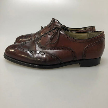 フローシャイム レザーシューズ フルブローグ ガラスレザー バーガンディ メンズ サイズ9 FLORSHEIM 約27.0cm【AFC9】
