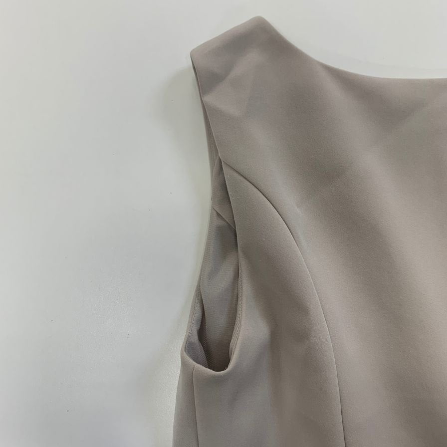 極美品◆フォクシーニューヨーク ノースリーブワンピース バロン マットストレッチグログラン 36344 グレー系 レディース サイズ42 FOXEY NEWYORK 【AFB19】