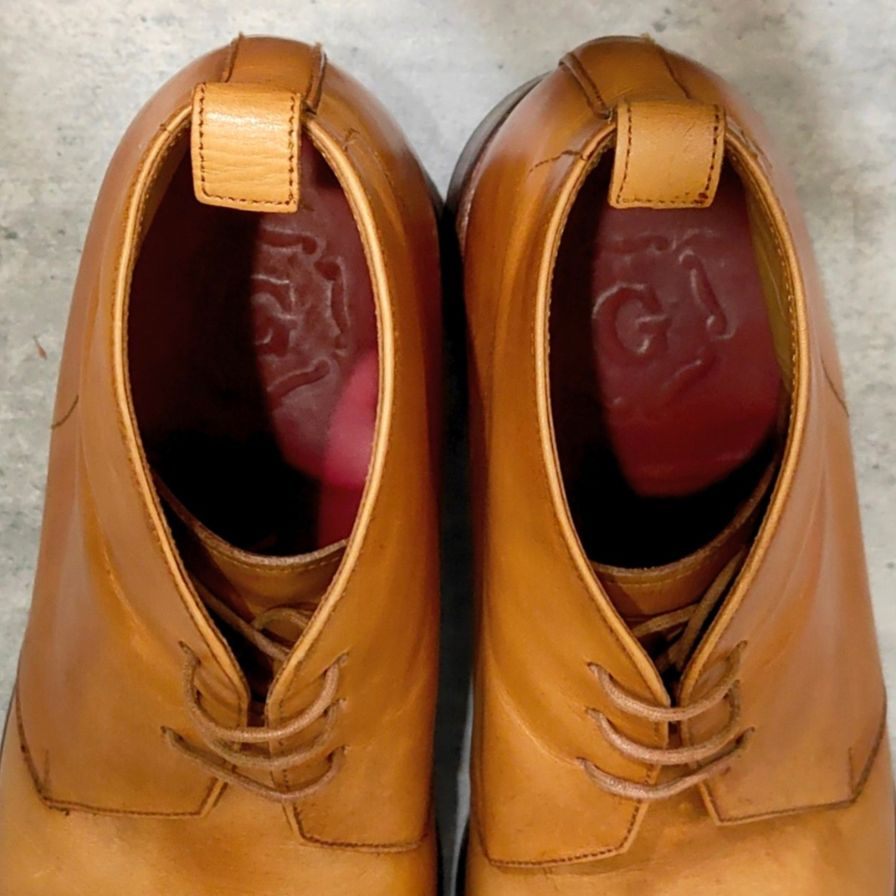 グレンソン チャッカブーツ ウェンデル カーフ ライトブラウン サイズUK7.5G GRENSON ブーツ 約25.5cm【LA】【中古】