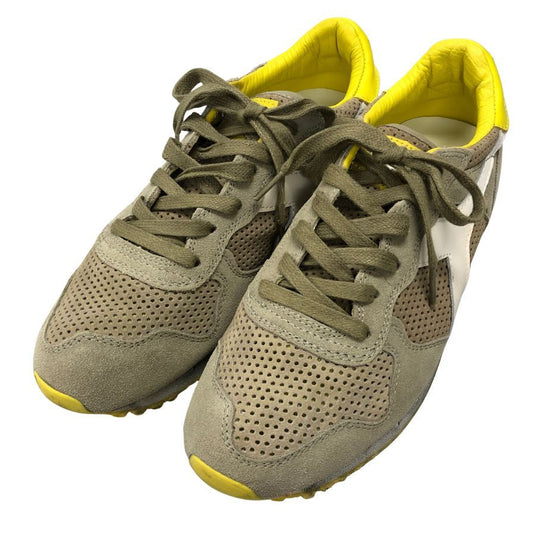 ディアドラ ヘリテージ トライデント カモ パーフォレーション スニーカー ナイロン メンズ ベージュ イエロー サイズUK7 diadora HERITAGE 約25.5cm【AFD15-2】