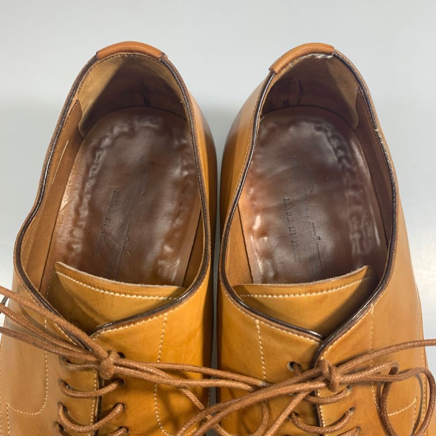 サントーニ レザーシューズ 5401 パンチドキャップ トゥ ブラウン系 サイズ7 メンズ SANTONI 約26.0cm【AFD12】