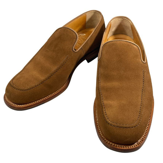 スコッチグレイン スリッポン 0127 スクエアトゥ スエード メンズ ブラウン サイズ25 SCOTCH GREAIN 約25.0cm【AFC53】