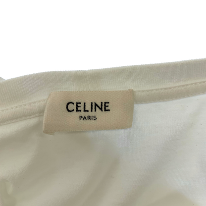 美品◆セリーヌ Tシャツ ビッグロゴ ホワイト サイズM エディ期 CELINE レディース【AFB20】