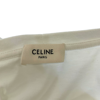 Good Condition ◆ Celine T-shirt Big Logo White Size M Eddy Period CELINE Ladies [AFB20] 