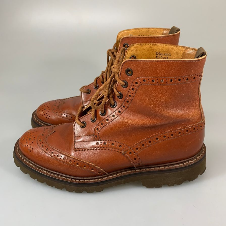 トリッカーズ M2508 カントリーブーツ カーフ メンズ サイズUK7.5 ブラウン Tricker's 約26.0cm【AFC33】