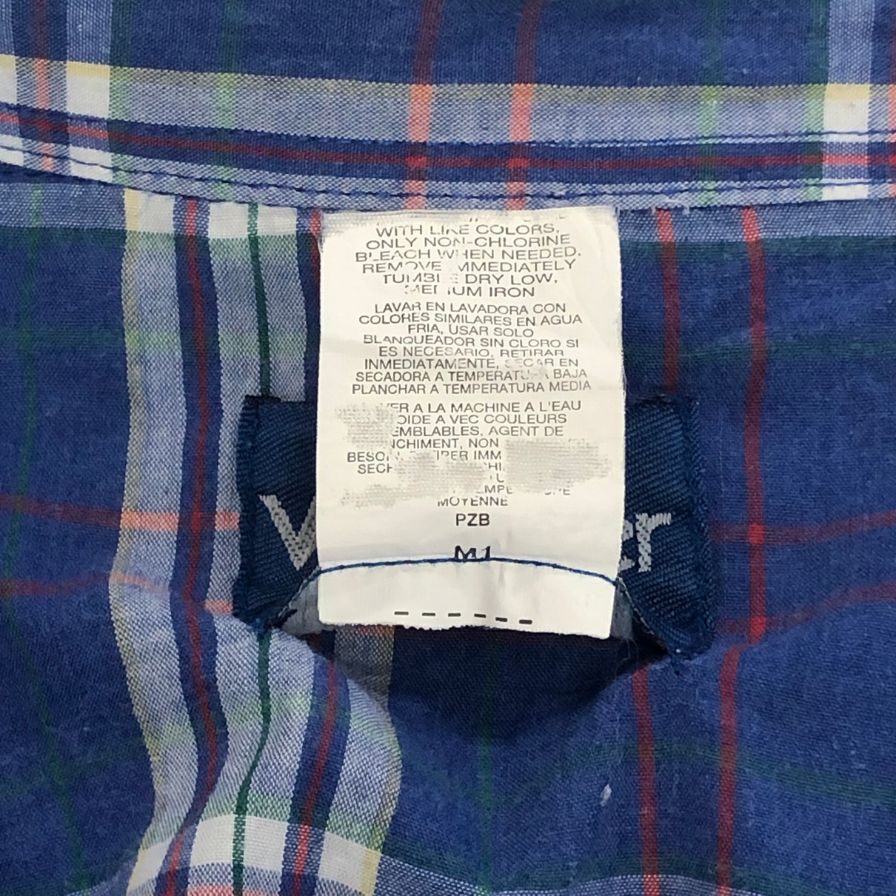 美品◆ラングラー 90S 長袖シャツ バングラデシュ製 ブルー メンズ サイズXL Wrangler 【AFB12】