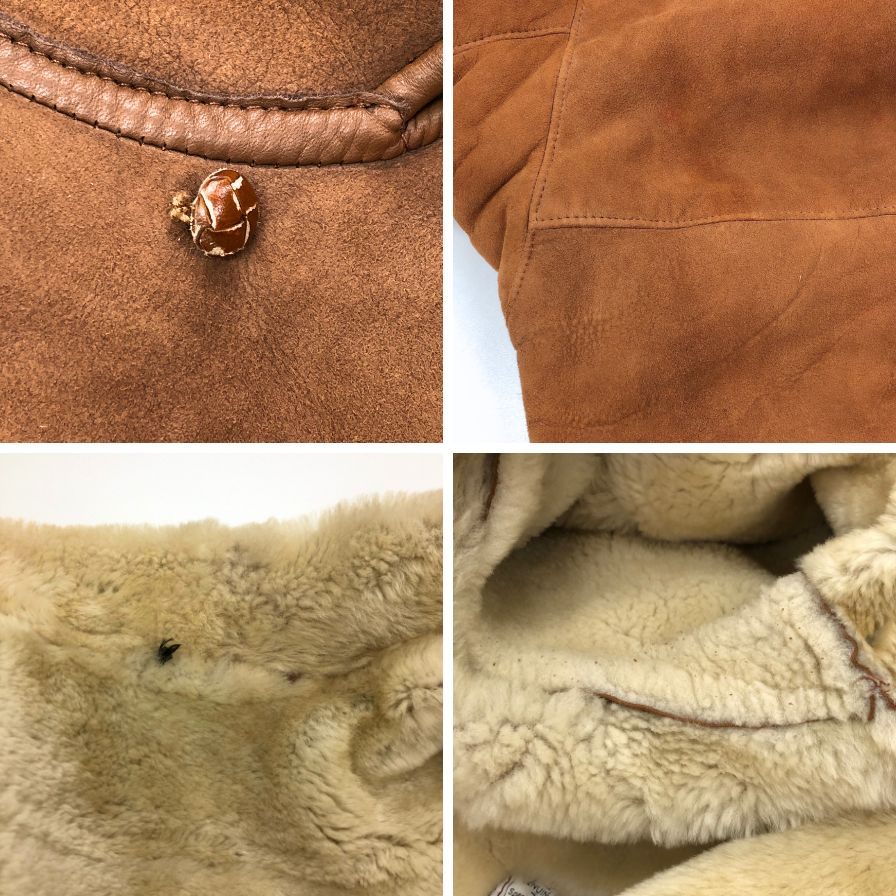 中古◆アクアスキュータム ラムレザー ハーフコート ウーリア ムートン イングランド製 メンズ サイズ40 ブラウン Aquascutum 【AFF24】