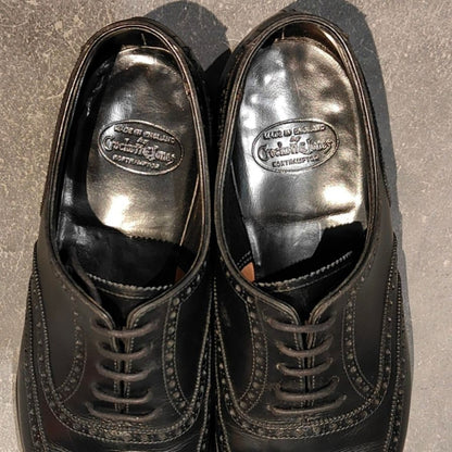 クロケット&ジョーンズ レザーシューズ クリフォード ウイングチップ ブラック サイズUK6.5D メンズ Crockett&Jones ビジネスシューズ 約25.0cm【LA】【中古】