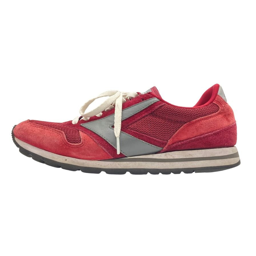 ブルックス ローカットスニーカー スウェード メッシュ 切替 ローテク ランニング ボルドー メンズ サイズ27cm BROOKS RUNNING 約27.0cm【AFC41】