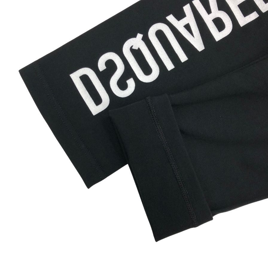 【タグ付き⭐DSQUARED2】黒　白　ロゴ入り　レギンス　サイズS ディースクエアード レギンス スパッツ 裾ロゴ レディース