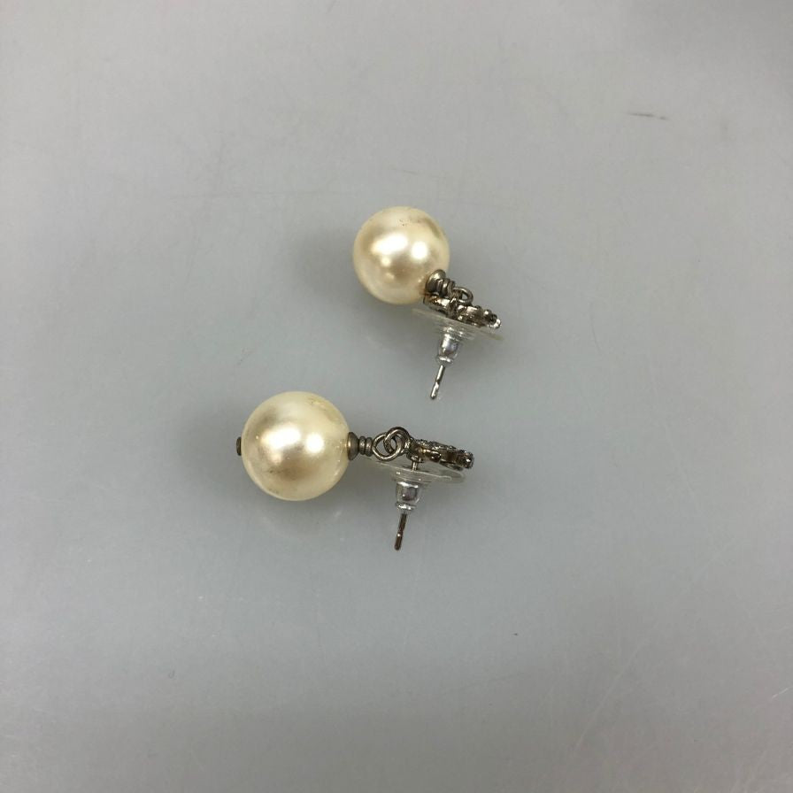 シャネル イヤリング ココマーク フェイクパール ラインストーン 16A CHANEL【AFI16】【中古】