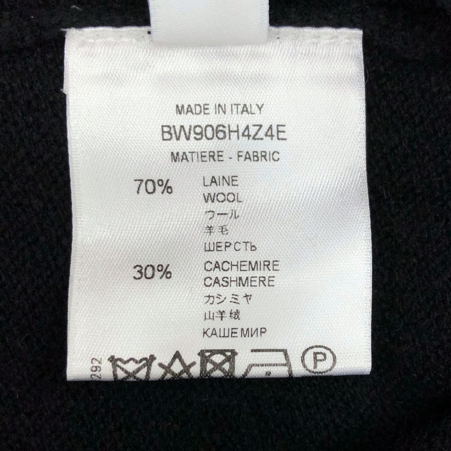 極美品◆ジバンシー Ｖネックニット セーター サイドゴールド ジップ メンズ カシミア混 サイズＳ ブラック BW906H4Z4E GIVENCHY 【AFB17】