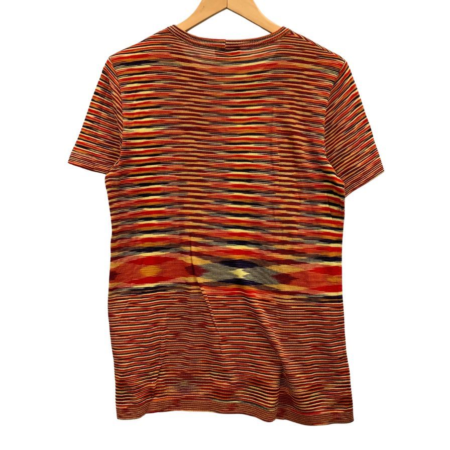 極美品◆ミッソーニ 半袖Tシャツ 総柄 オレンジ系 レディース サイズ48 MISSONI 【AFB44】