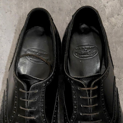 ジョンロブ レザーシューズ エイボン パンチドキャップトゥ カーフ ブラウン 8000ラスト サイズUK6E JOHNLOBB ビジネスシューズ 約24.5cm【LA】【中古】