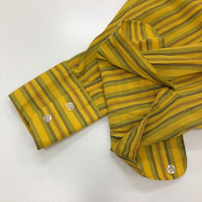 シアーズ 70S 赤タグ ストライプシャツ イエロー系 メンズ サイズL SEARS 【AFB45】