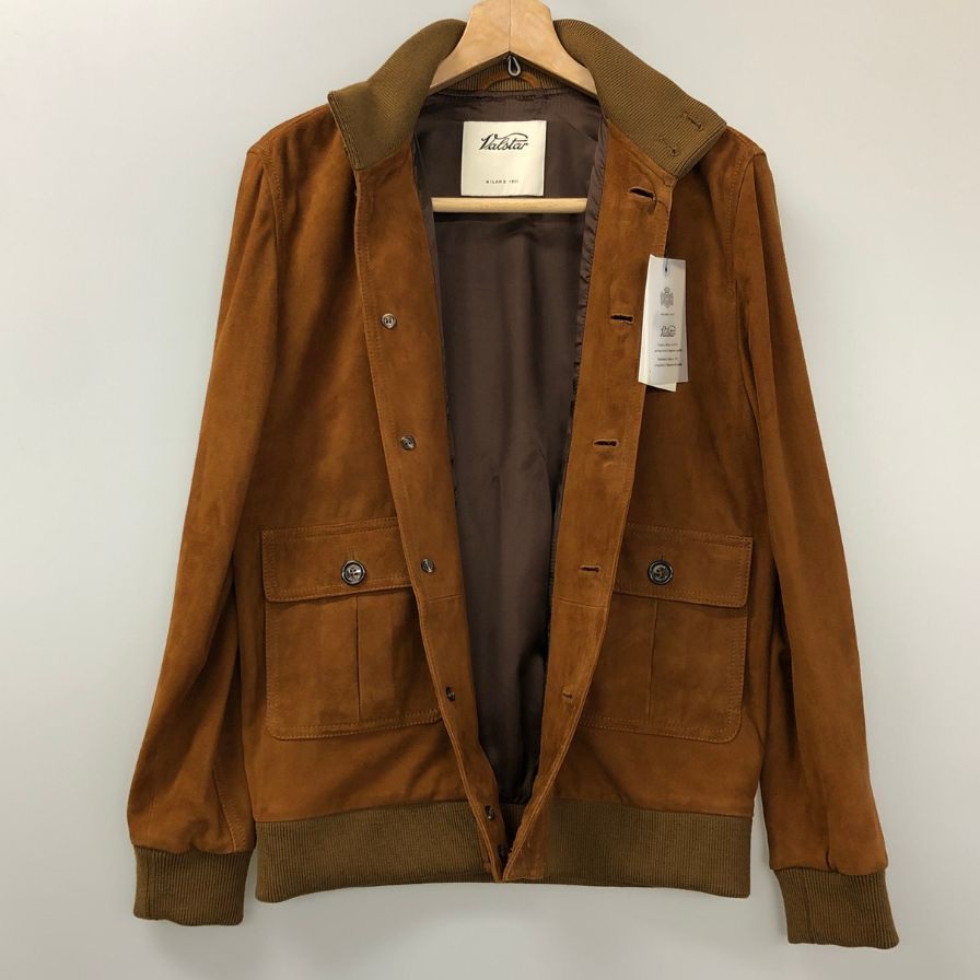 新品同様◆ヴァルスタリーノ ジャケット スエード ドライビング ブルゾン サンダルカラー サイズ46 VALSTARINO 【AFG1】
