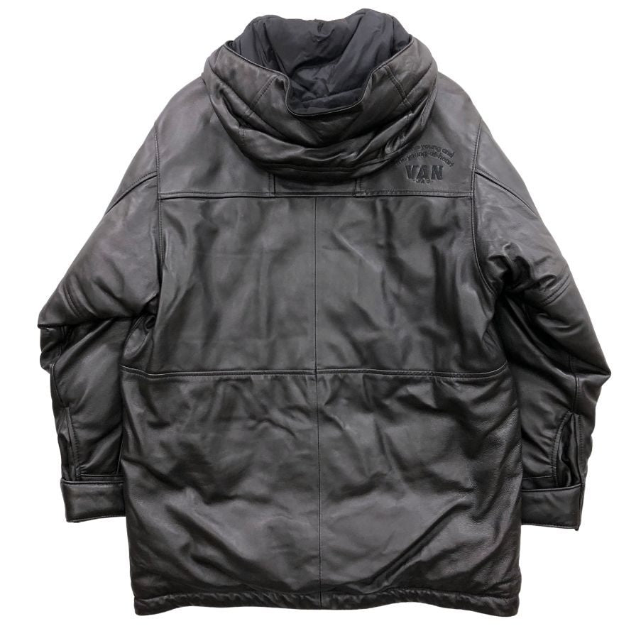 新品同様◆ヴァンヂャケット 羊革 ダウンジャケット ブラック メンズM JK-12903 VAN JACKET 【AFA23】