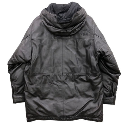 新品同様◆ヴァンヂャケット 羊革 ダウンジャケット ブラック メンズM JK-12903 VAN JACKET 【AFA23】