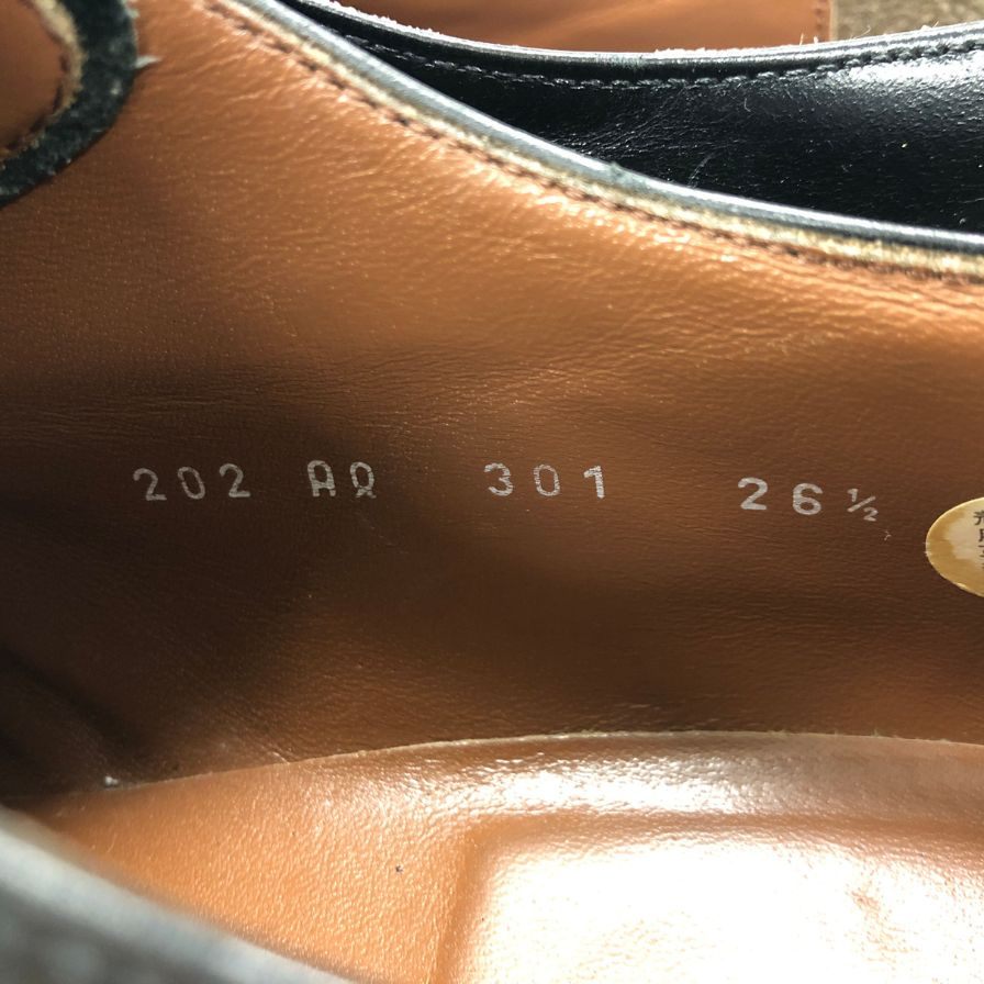 アクアスキュータム レザーシューズ シングルストラップ 日本製 メンズ サイズ26.5cmEEE ブラック Aquasqutum 約26.5cm【AFC2】