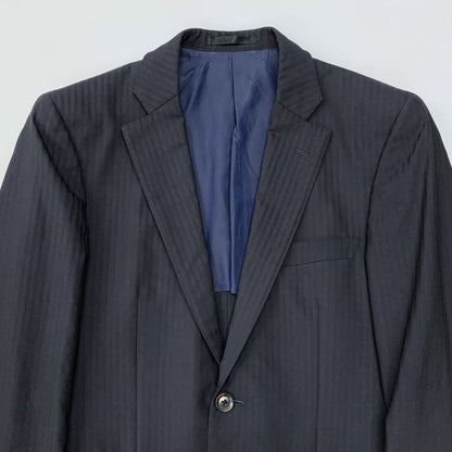 エルメネジルド ゼニア スーツセット 2Bジャケット ストライプ センターベント ゼニア生地 ネイビー メンズ ErmenegildoZegna【AFB27】