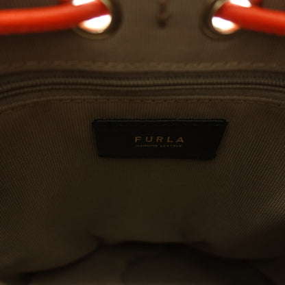 美品◆フルラ ショルダーバッグ WB00588 クリオ バケット 2way オレンジ系 レディース FURLA【AFE4】