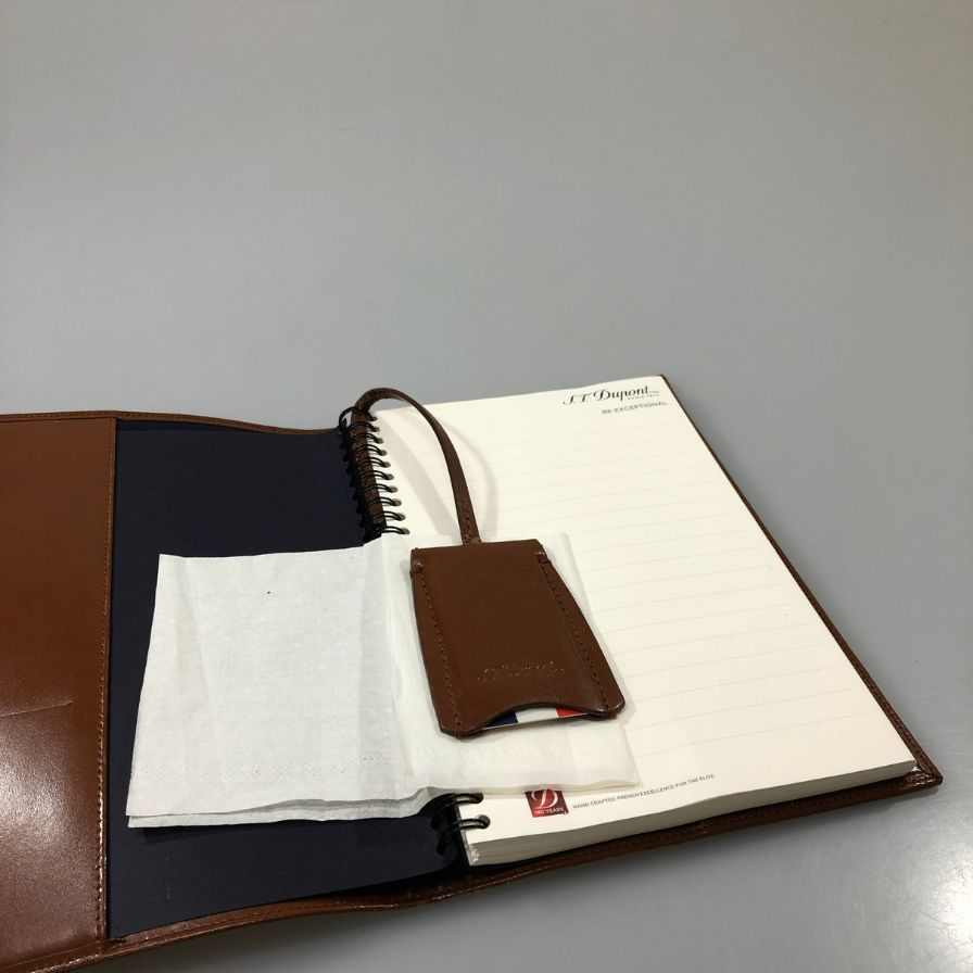 デュポン ノート ノートカバー レザー ブラウン系 S.T.Dupont【AFI22】【中古】