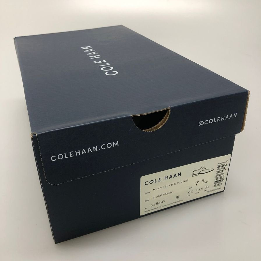 コールハーン パテントレザー プレーントゥ C38447 メンズ サイズ25cm ブラック COLE HAAN 約25.0cm【AFD3】