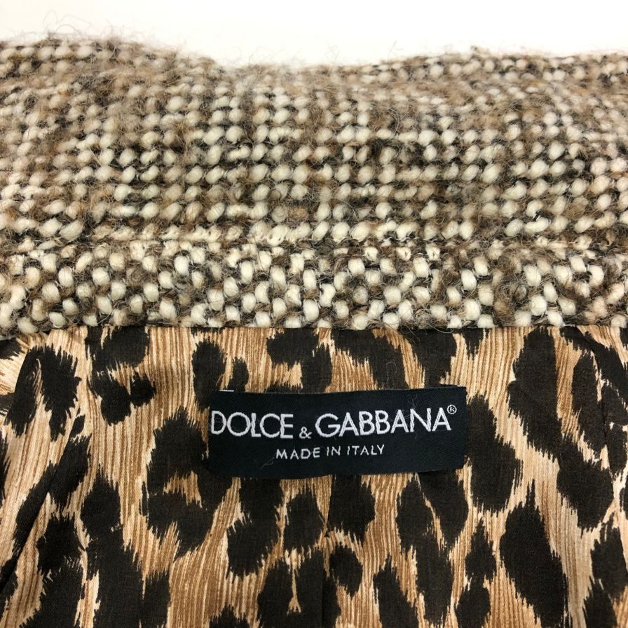 中古◆ドルチェ＆ガッパーナ ウール ツィードコート レディース ベージュ系 サイズ38 DOLCE&GABBANA 【AFA13】