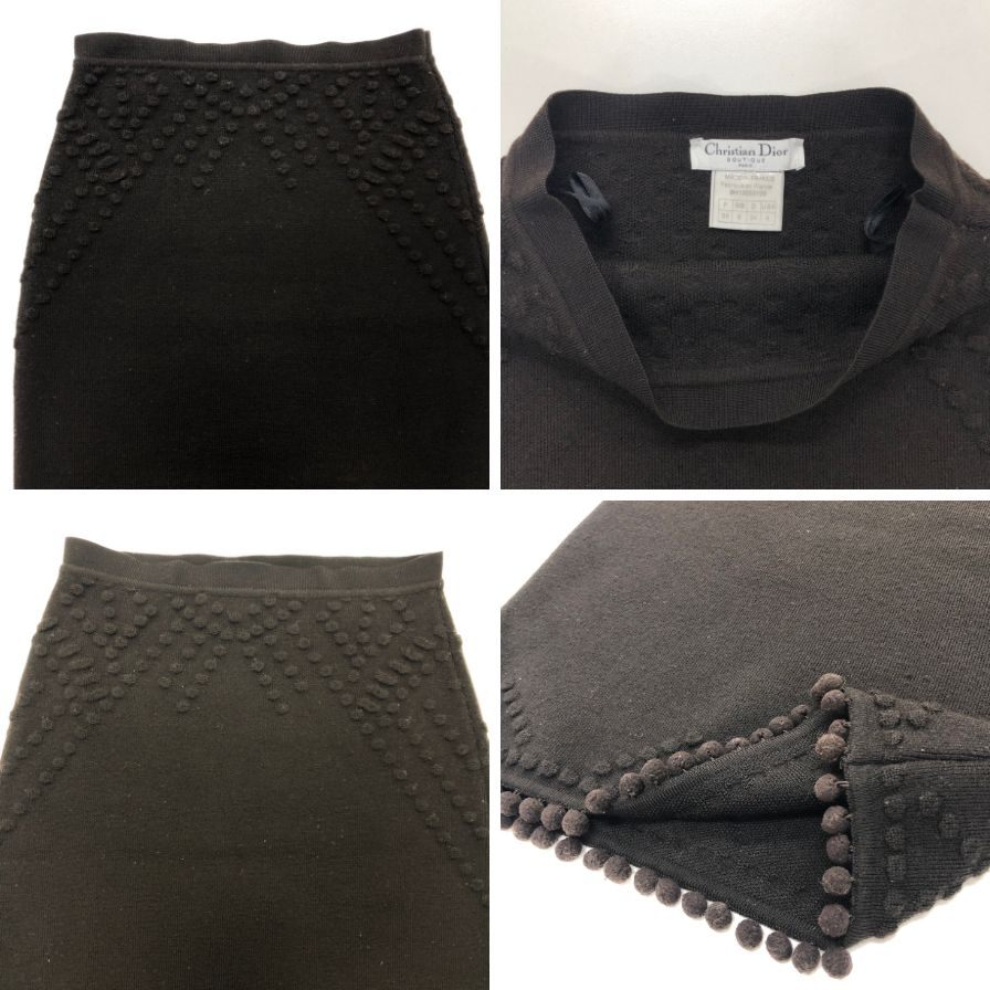 中古◆クリスチャンディオール ブティック ジョンガリアーノ期 ニットセットアップ ウール レディース ブラウン サイズ４Christian Dior 【AFB11】