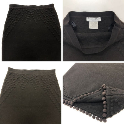 中古◆クリスチャンディオール ブティック ジョンガリアーノ期 ニットセットアップ ウール レディース ブラウン サイズ４Christian Dior 【AFB11】
