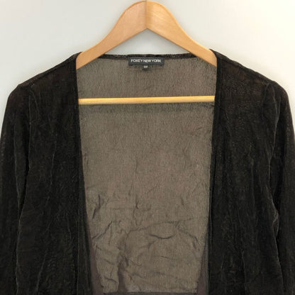 美品◆フォクシーニューヨーク フロッキーチュールボレロ 40サイズ ブラック レディース FOXEY NEWYORK 【AFB6】