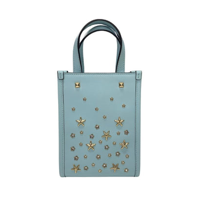 ジミーチュウ ミニN/S レザー スタースタッズ 2WAY ミニ ハンドバッグ ブルー JIMMY CHOO【AFE11】【中古】
