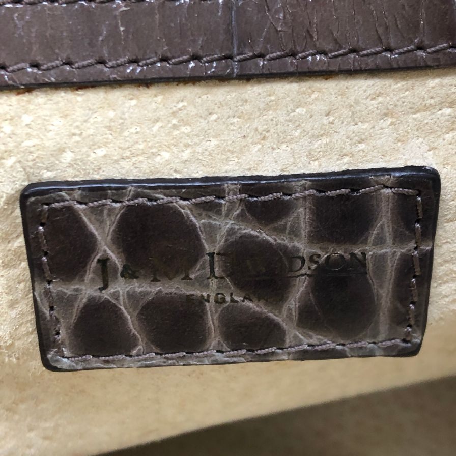 ジェイ&エム デヴィッドソン VIVI ヴィヴィ ハンドバッグ クロコ型押し レディース ブラウン J&M DAVIDSON【AFE8】