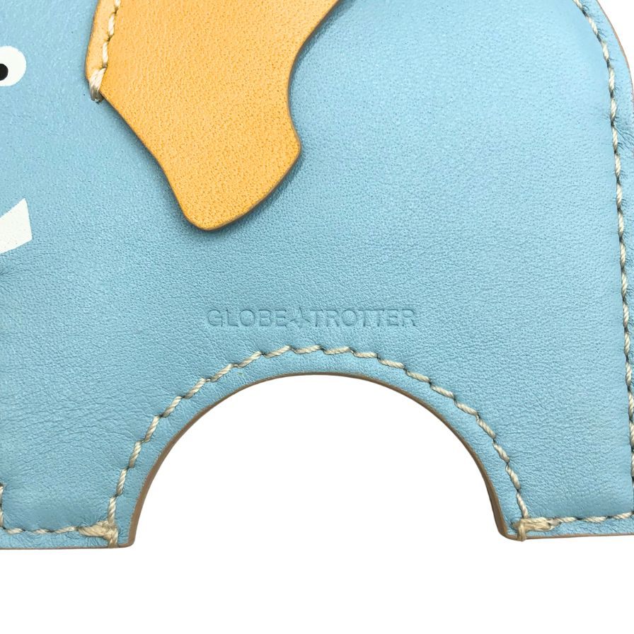 グローブトロッター トラベル チャーム エレファント 水色×黄色 ユニセックス globe-trotter【AFI5】【中古】