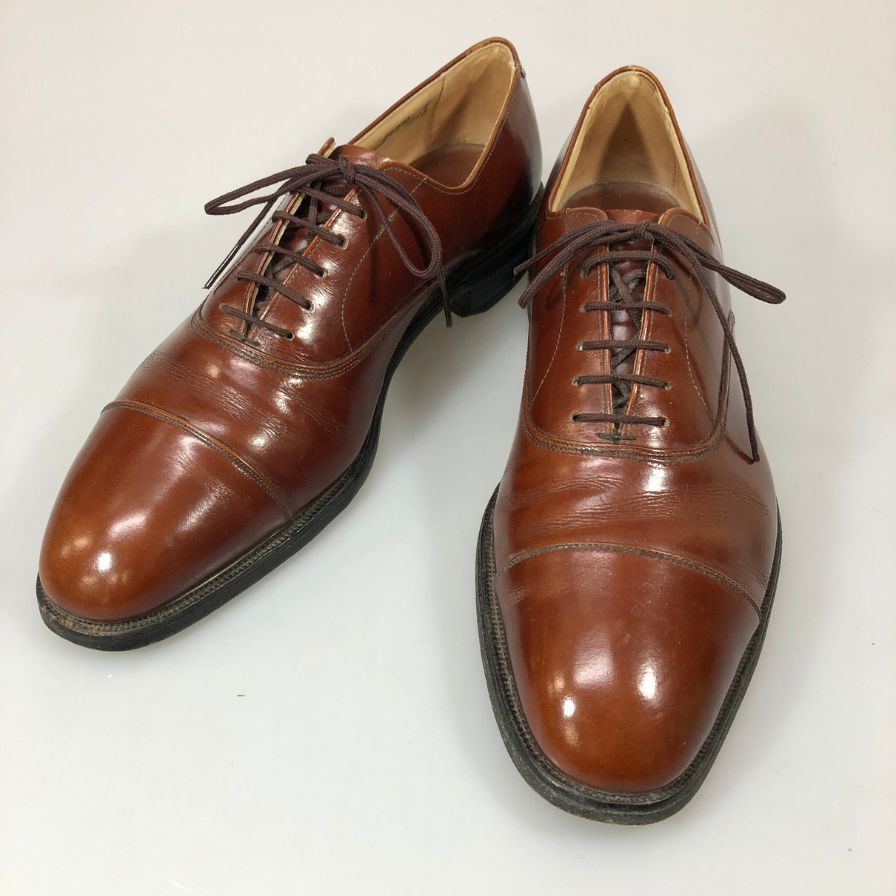 アレンエドモンズ レザーシューズ キャップトゥ 24774 ガラスレザー ブラウン メンズ サイズ US9C ALLEN EDMONDS 約27.0cm【PTM5】