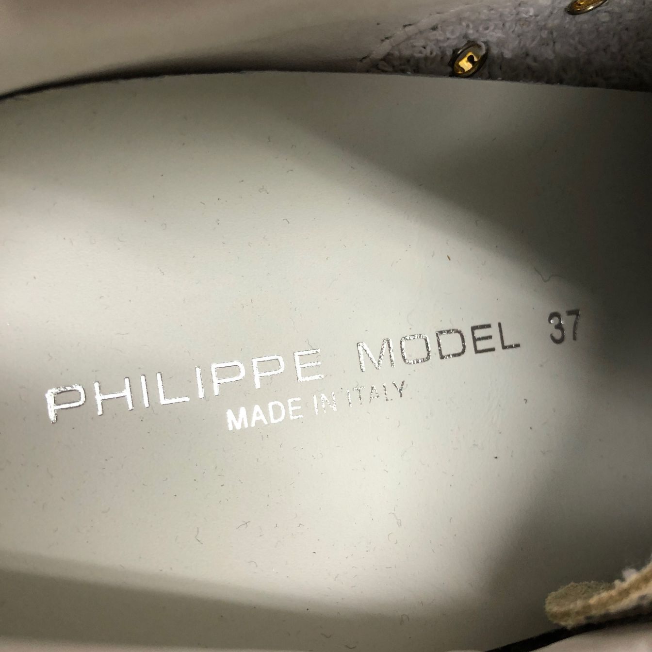 フィリップモデル スニーカー サイズ37 カーキ系 総柄 レディース PHILIPPE MODEL 約23.5cm【AFC28】