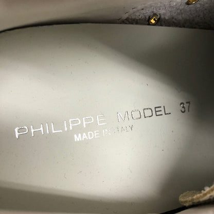 フィリップモデル スニーカー サイズ37 カーキ系 総柄 レディース PHILIPPE MODEL 約23.5cm【AFC28】