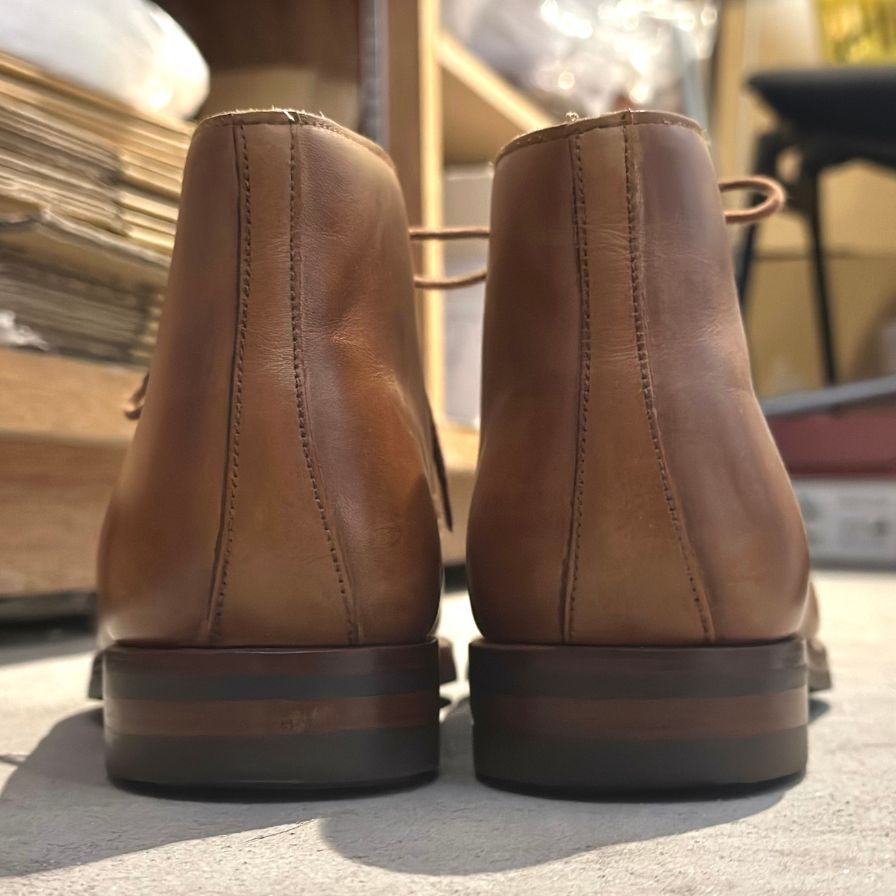 クロケット&ジョーンズ チャートシー チャッカブーツ カーフ ブラウン サイズUK7E CROCKETT&JONES ブーツ 約25.5cm【LA】【中古】
