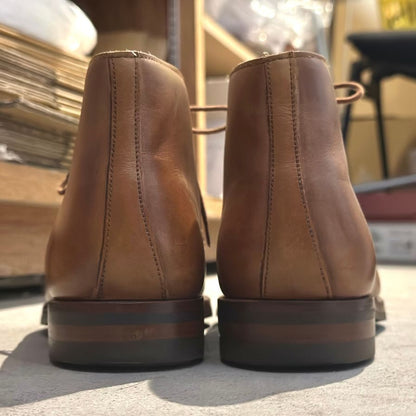 クロケット&ジョーンズ チャートシー チャッカブーツ カーフ ブラウン サイズUK7E CROCKETT&JONES ブーツ 約25.5cm【LA】【中古】