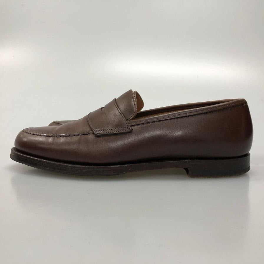 クロケットアンドジョーンズ カーフレザーローファー ボストン2 ブラウン サイズUK6.5E Crockett&Jones ローファー 約25.5cm【LA】【中古】
