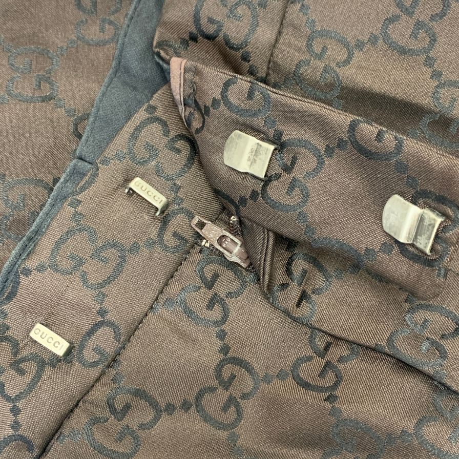 グッチ GG柄 スラックス レディース サイズ40 ブラウン  GUCCI 【AFB21】