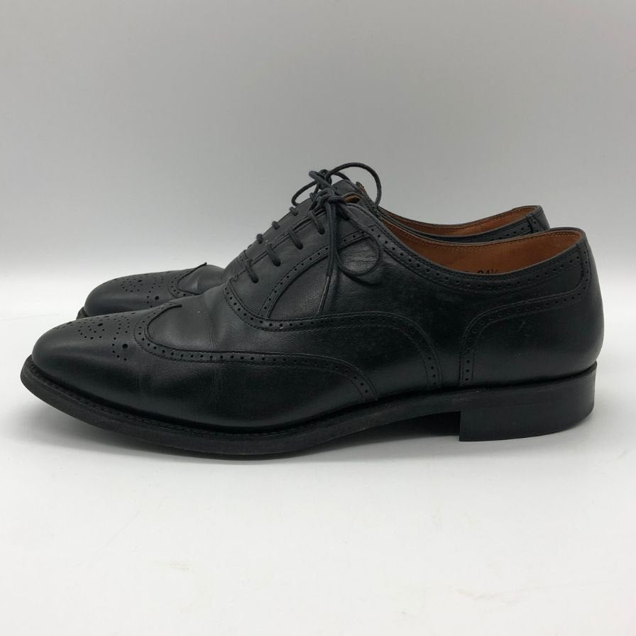 スコッチグレイン レザーシューズ カーフ ウイングチップ NL-3125 メンズ サイズ24.5 ブラック SCOTCH GRAIN 約24.5cm【AFC47】