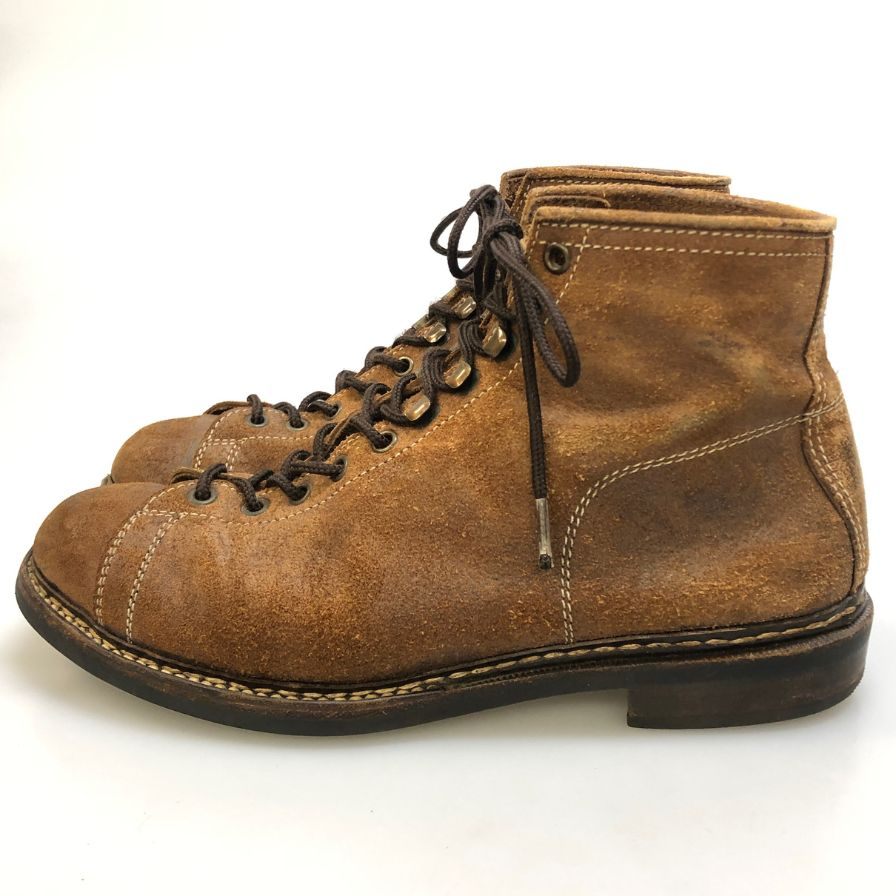ジンターラ ラインマンブーツ スエード ヴィンテージ加工 ダークブラウン メンズ サイズ6.5 Zintara LINE-MAN 約24.5cm【AFD13】