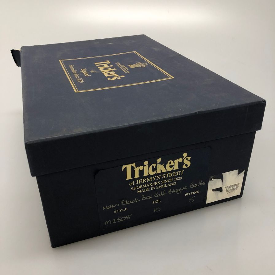 トリッカーズ レザーシューズ カントリーブーツ レースアップ モールトン M2508 メンズ ブラック サイズUK10 Tricker's ブーツ 約28.5cm【LA】【中古】